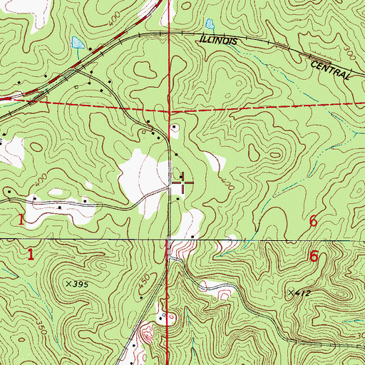 Topographic Map of Gem (historical), AL