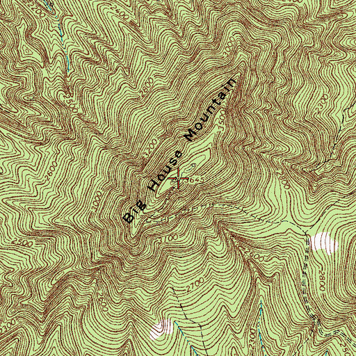 Topographic Map of Big House Mountain, VA