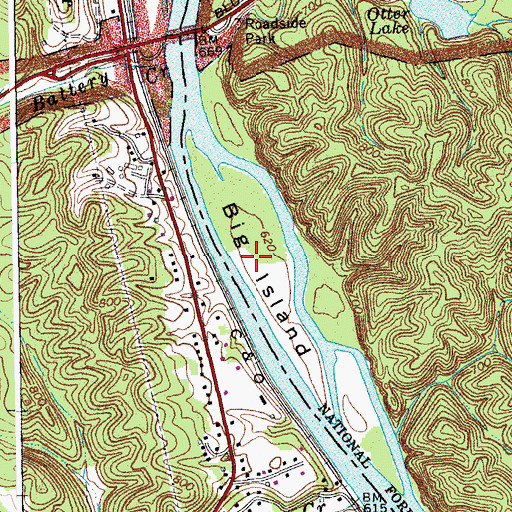 Topographic Map of Big Island, VA