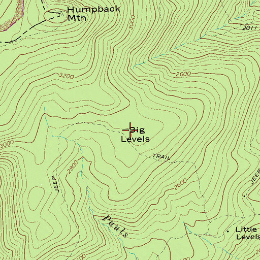 Topographic Map of Big Levels, VA