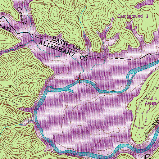 Topographic Map of Big Lick Creek, VA