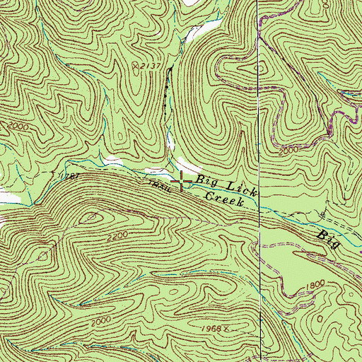 Topographic Map of Big Lick Draft, VA