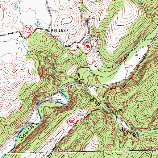 Topographic Map of Big Marys Creek, VA