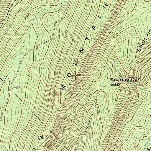 Topographic Map of Big Mountain, VA