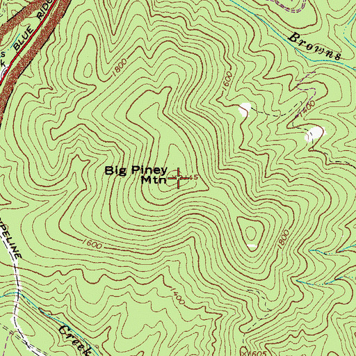 Topographic Map of Big Piney Mountain, VA