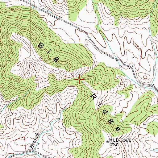 Topographic Map of Big Ridge, VA