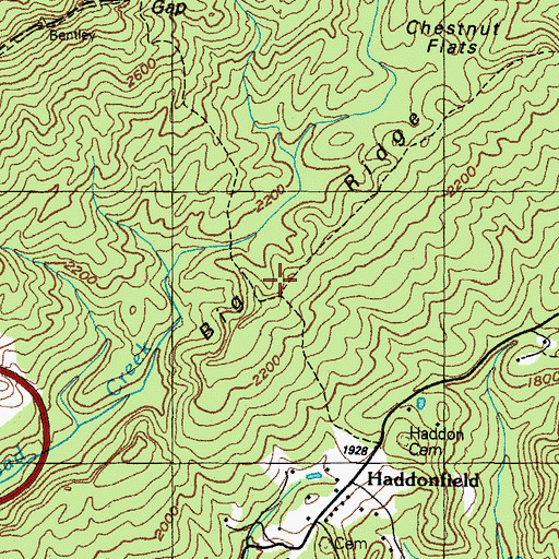 Topographic Map of Big Ridge, VA