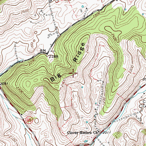 Topographic Map of Big Ridge, VA