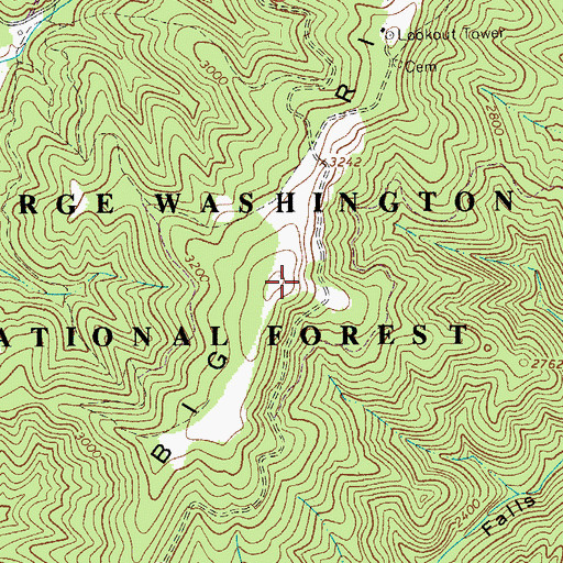Topographic Map of Big Ridge, VA