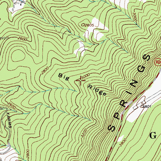 Topographic Map of Big Ridge, VA
