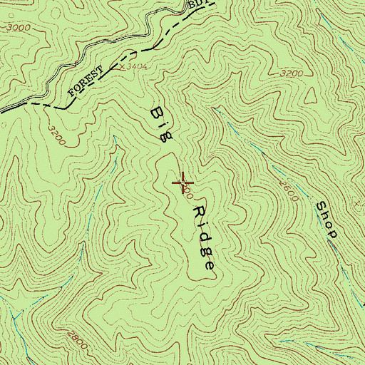 Topographic Map of Big Ridge, VA