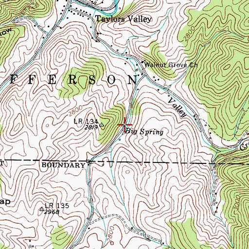Topographic Map of Big Spring, VA