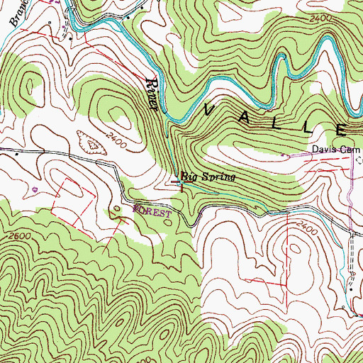Topographic Map of Big Spring, VA