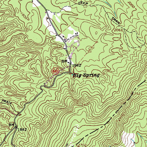 Topographic Map of Big Spring, VA