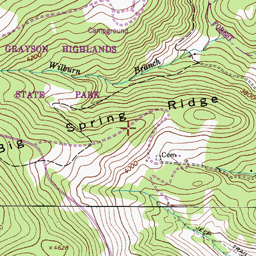Topographic Map of Big Spring Ridge, VA