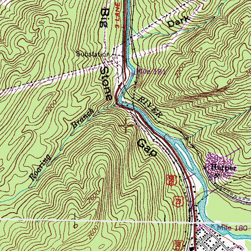 Topographic Map of Big Stone Gap, VA