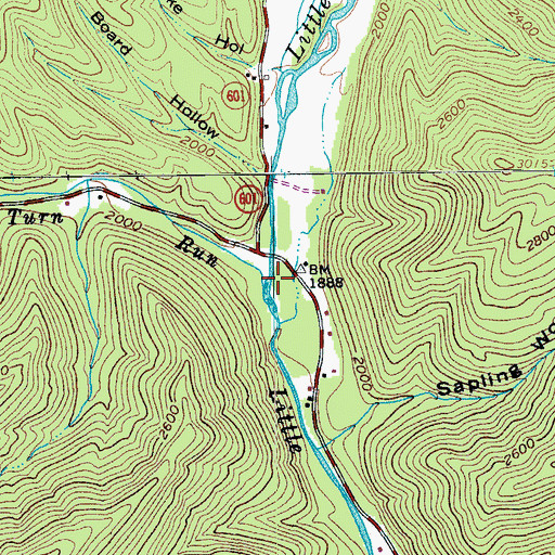 Topographic Map of Big Turn Run, VA