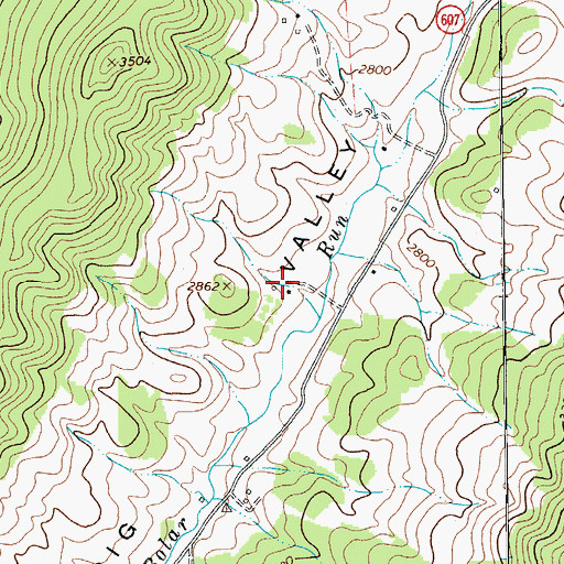 Topographic Map of Big Valley, VA