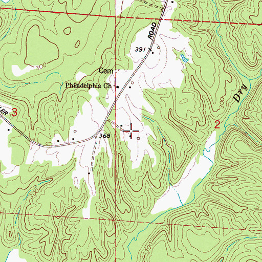 Topographic Map of Glenn School (historical), AL