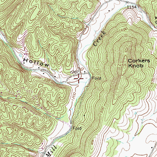 Topographic Map of Billers Hollow, VA