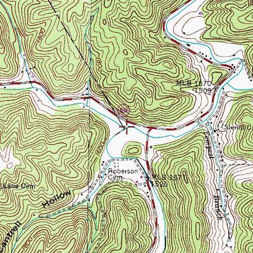 Topographic Map of Birchfield Creek, VA