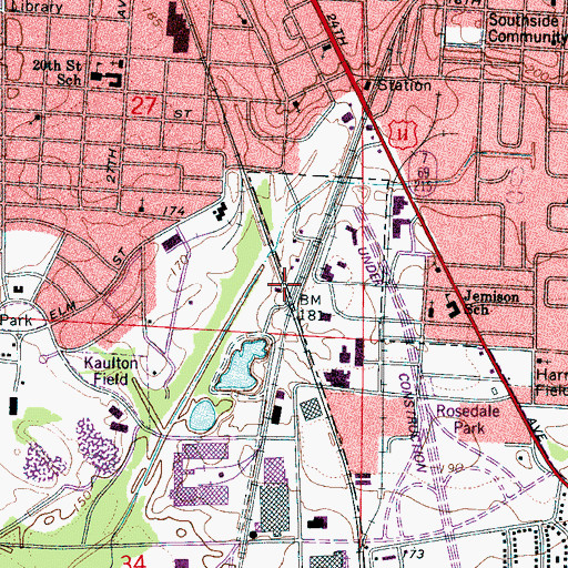 Topographic Map of Mount Tabor Baptist Church, AL