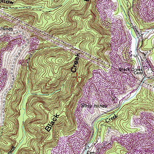 Topographic Map of Black Creek Ridge, VA