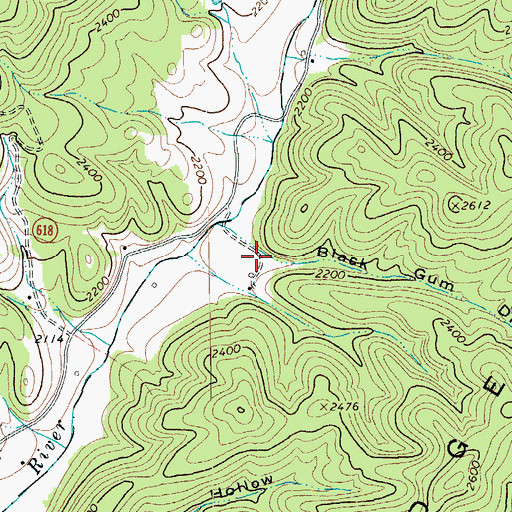 Topographic Map of Black Gum Draft, VA