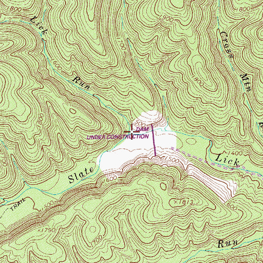 Topographic Map of Black Lick Run, VA