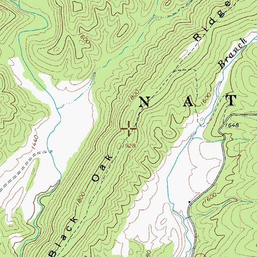 Topographic Map of Black Oak Ridge, VA