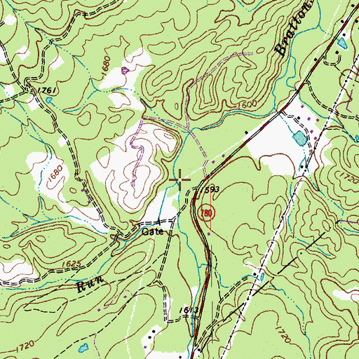 Topographic Map of Black Run, VA
