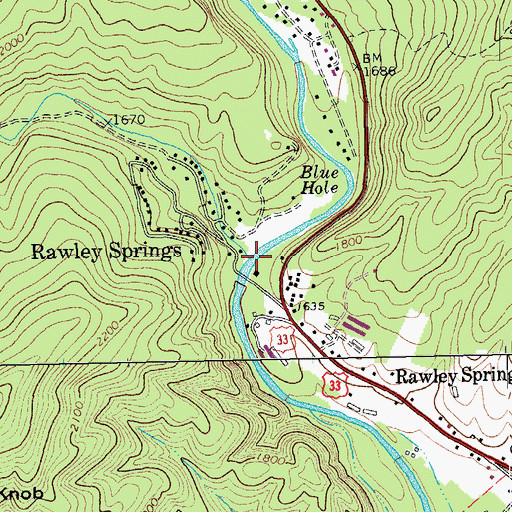 Topographic Map of Black Run, VA