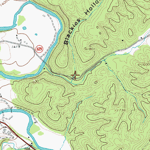 Topographic Map of Blackies Hollow, VA