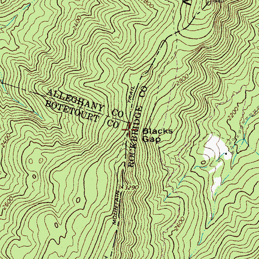 Topographic Map of Blacks Gap, VA