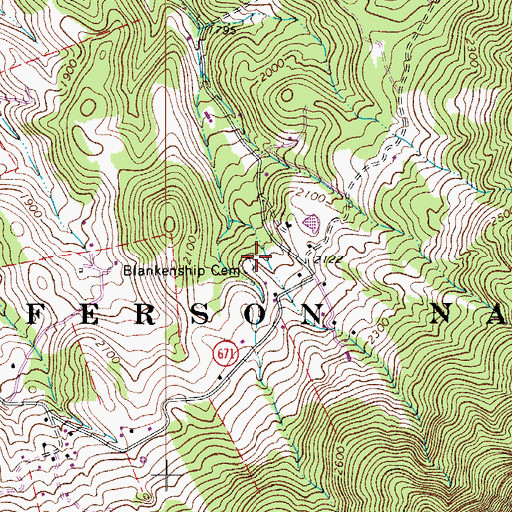 Topographic Map of Blankenship Cemetery, VA