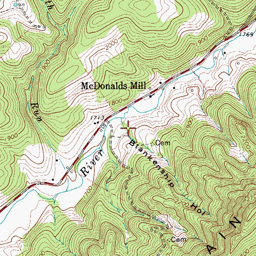 Topographic Map of Blankenship Hollow, VA