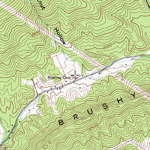 Topographic Map of Blevins Cemetery, VA
