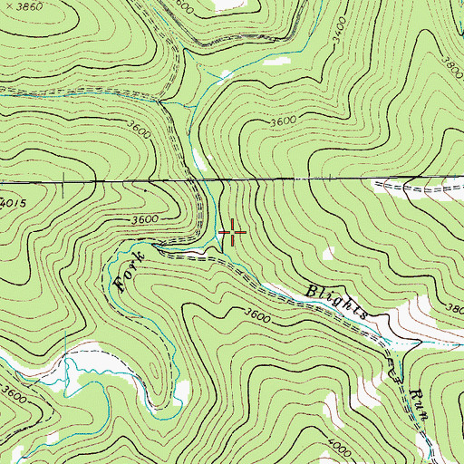Topographic Map of Blights Run, VA