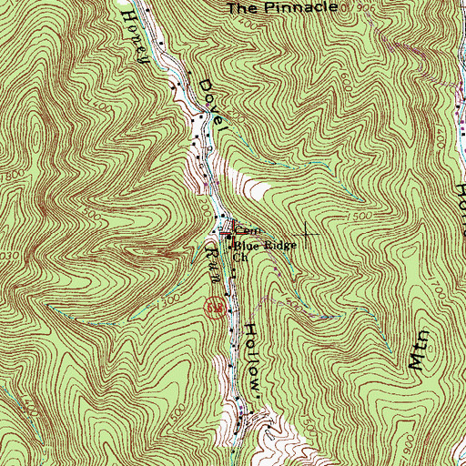 Topographic Map of Blue Ridge Church, VA