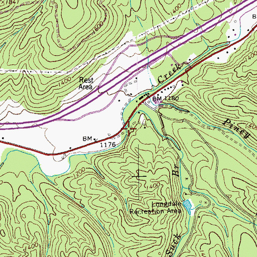 Topographic Map of Blue Suck Branch, VA
