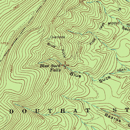 Topographic Map of Blue Suck Falls, VA