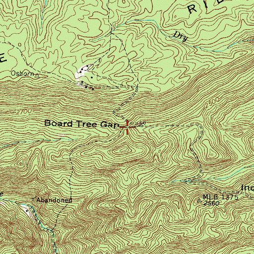 Topographic Map of Board Tree Gap, VA