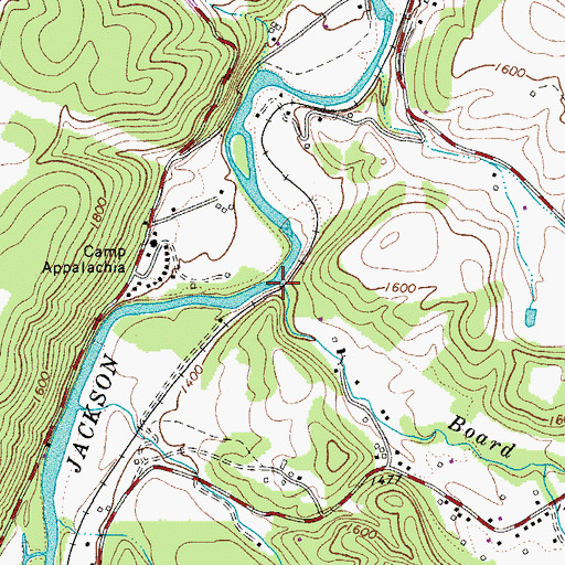 Topographic Map of Board Tree Run, VA