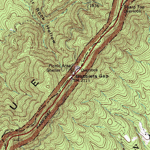Topographic Map of Bobblets Gap, VA