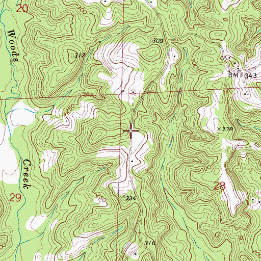 Topographic Map of Grant Creek School (historical), AL