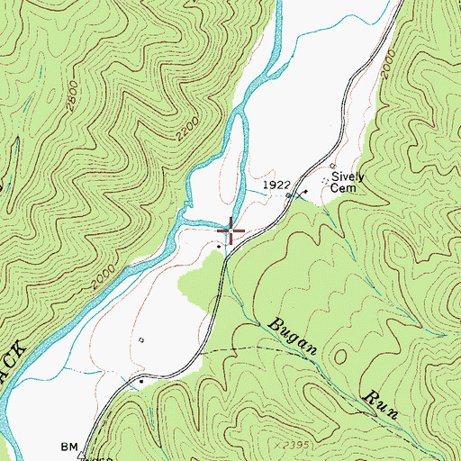 Topographic Map of Bogan Run, VA