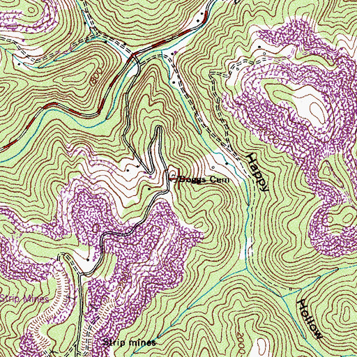 Topographic Map of Boggs Cemetery, VA