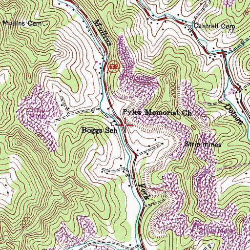 Topographic Map of Boggs School (historical), VA
