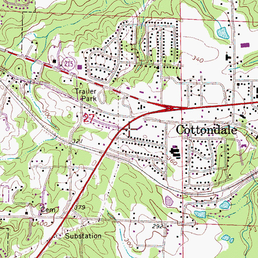 Topographic Map of Grace Freewill Baptist Church, AL