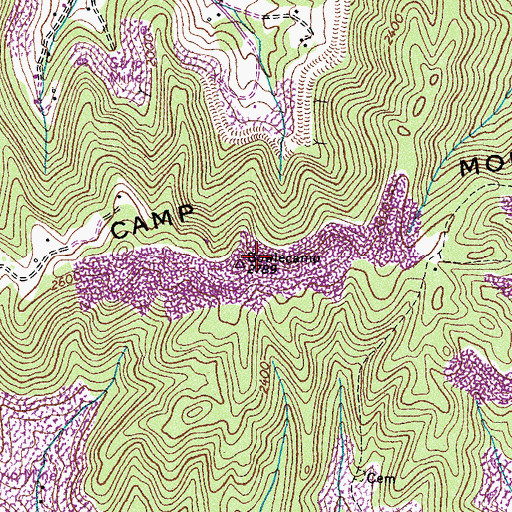 Topographic Map of Bold Camp Mountain, VA